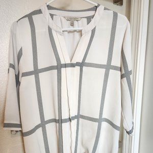 Women's black and white dress shirt